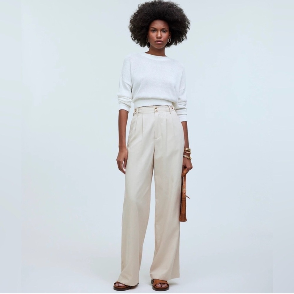 NWT Madewell Harlow Wide Leg Harvest Moon Stone Color Pants Size 0